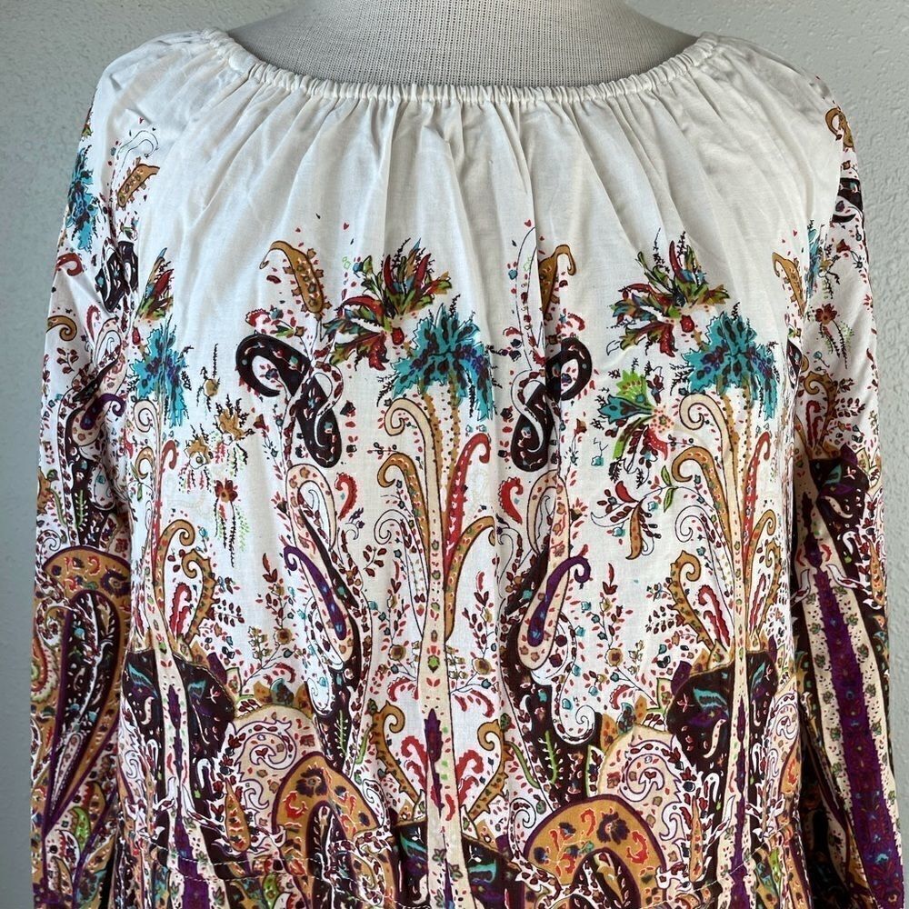 NWT Passports Paisley Tunic Top Size M - Picture 2 of 9